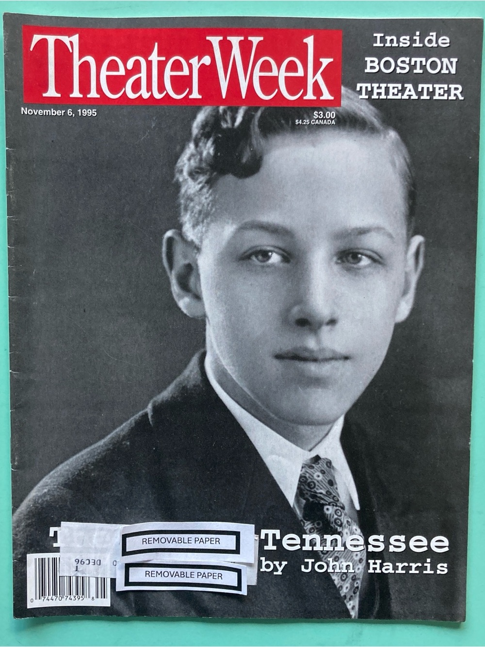 Tennessee Williams - Suddenly Last Summer Theater Week Magazine Nov 6 1995 Label